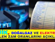 TÜİK, DOĞALGAZ VE ELEKTRİĞE GELEN ZAM ORANLARINI AÇIKLADI