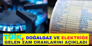 TÜİK, DOĞALGAZ VE ELEKTRİĞE GELEN ZAM ORANLARINI AÇIKLADI