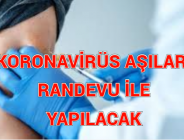 KORONAVİRÜS AŞILARI RANDEVU İLE YAPILACAK