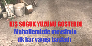 KIŞ SOĞUK YÜZÜNÜ GÖSTERDİ Mahallemizde mevsimin ilk kar yağışı başladı