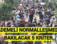 KADEMELİ NORMALLEŞMEDE BAKILACAK 5 KRİTER