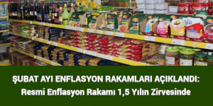 ŞUBAT AYI ENFLASYON RAKAMLARI AÇIKLANDI: Resmi Enflasyon Rakamı 1,5 Yılın Zirvesinde