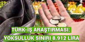 TÜRK-İŞ ARAŞTIRMASI: YOKSULLUK SINIRI 8.912 LİRA