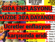 GIDA ENFLASYONU YÜZDE 30’A DAYANDI, Ücretler enflasyon karşısında eridi