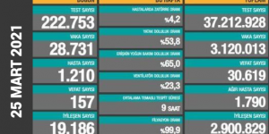 CORONAVİRÜS TABLOSUNDA BUGÜN (25 MART 2021)