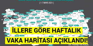 İLLERE GÖRE HAFTALIK VAKA HARİTASI AÇIKLANDI