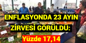 ENFLASYONDA 23 AYIN ZİRVESİ GÖRÜLDÜ: Yüzde 17,14