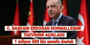 C. BAŞKANI ERDOĞAN NORMALLEŞME TAKVİMİNİ AÇIKLADI! 1 milyon 385 bin esnafa destek