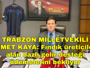 TRABZON MİLLETVEKİLİ AHMET KAYA: Fındık üreticileri alan bazlı gelir desteği ödemelerini bekliyor       