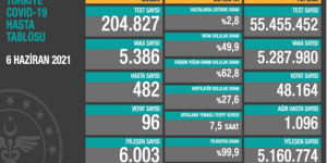 CORONAVİRÜS TABLOSUNDA BUGÜN (06 HAZİRAN 2021)