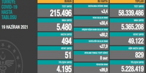 CORONAVİRÜS TABLOSUNDA BUGÜN (19 HAZİRAN 2021)